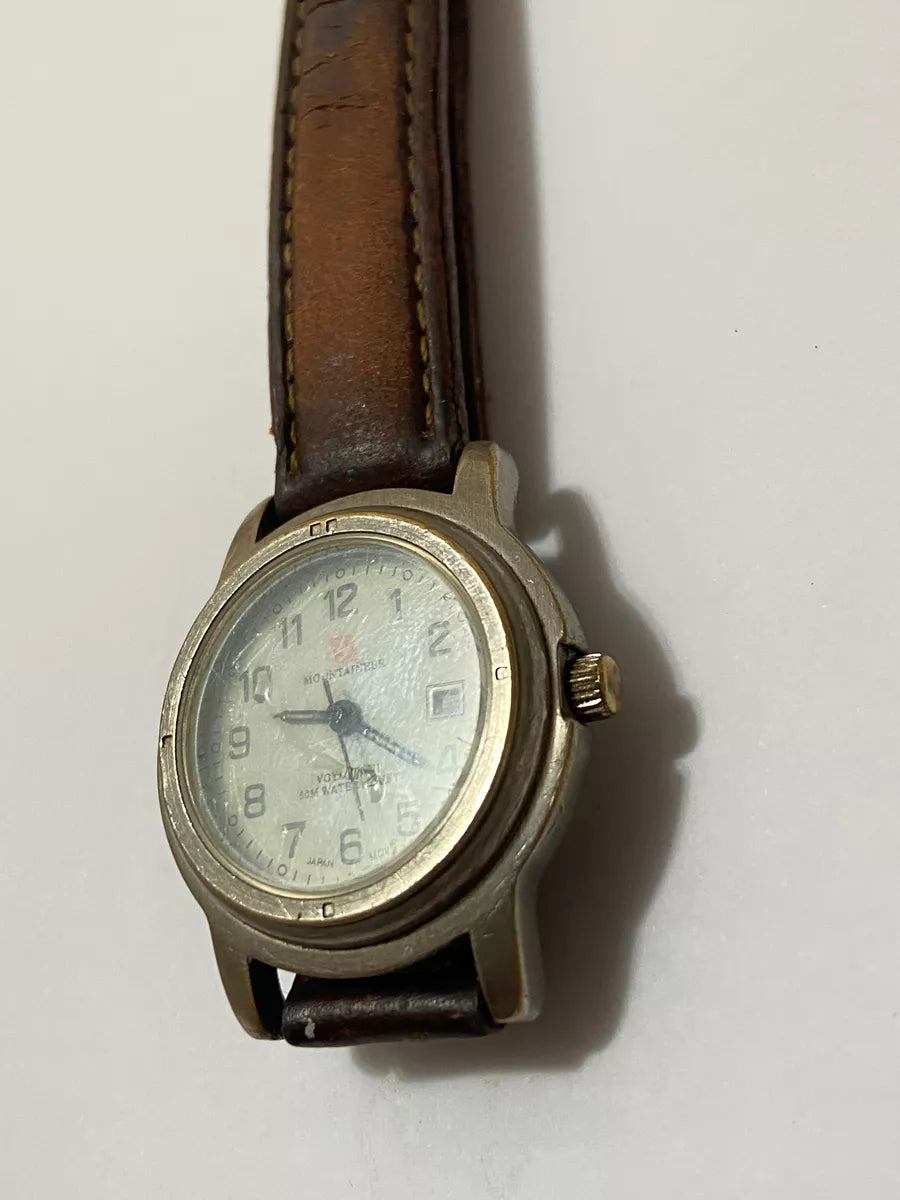 Relógio Antigo Suíço Mountaineer Voyager 50m Water Resist