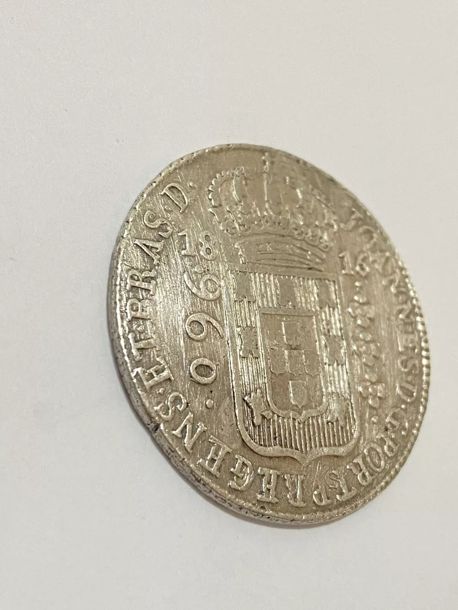 Moeda antiga de Prata de 960 Réis (Patacão) 1816 Rei João VI