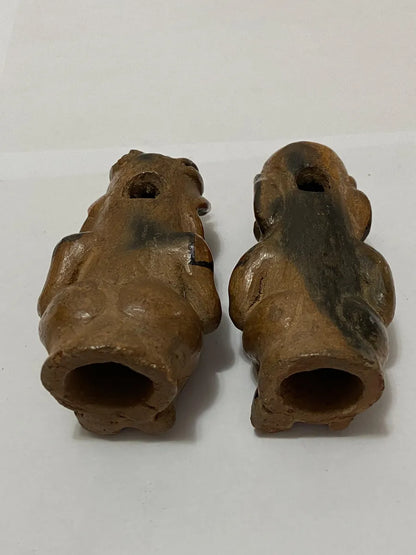 Par De Figuras Em Cerâmica Antiga Estilo Pré-colombiano