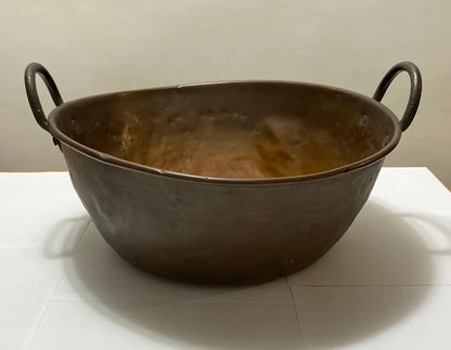 Caldeirão Antigo Em Cobre Com Alças 49cm