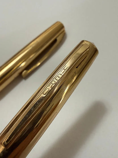 Kit Canetas Antigas Hero Wing Sung Douradas Com Estojo