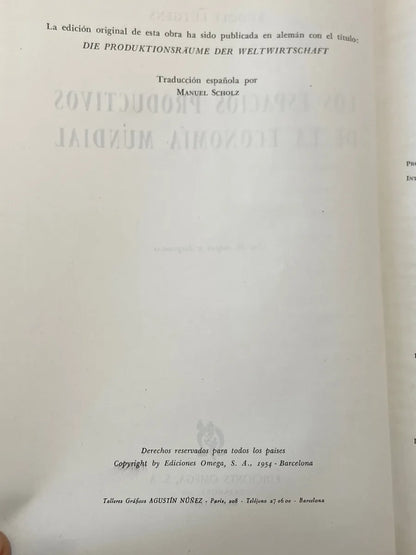 Livro Antigo Los Espacios Productivos Economia Mundial