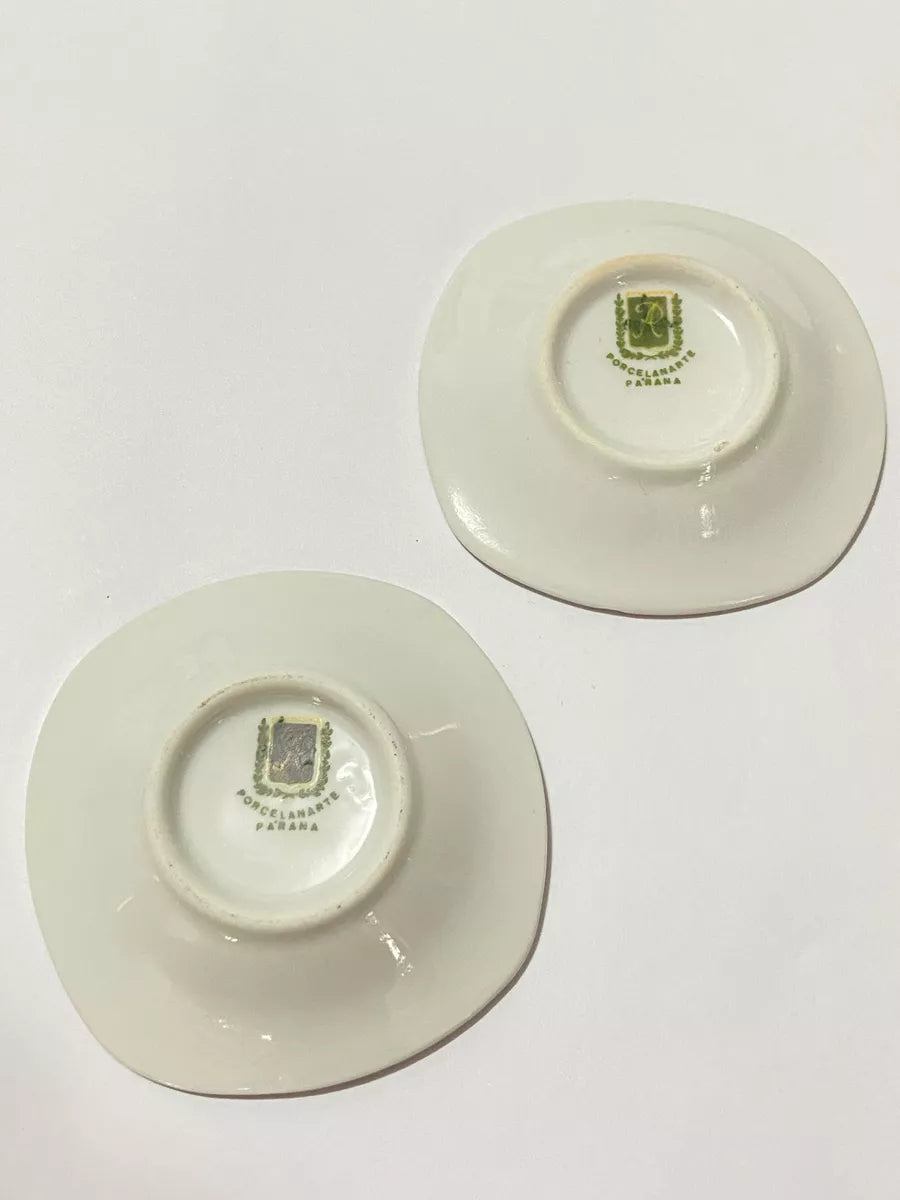 Mini Prato Pires Porcelana Borda Dourada Antigo Porcelanarte Branco