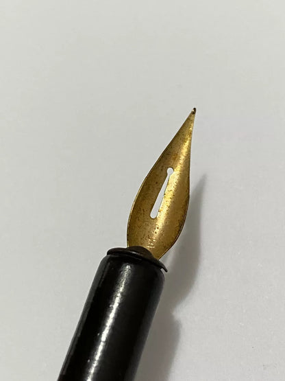 Tinteiro Porta Caneta Antigo Em Bronze + Pena Fritz Johansen