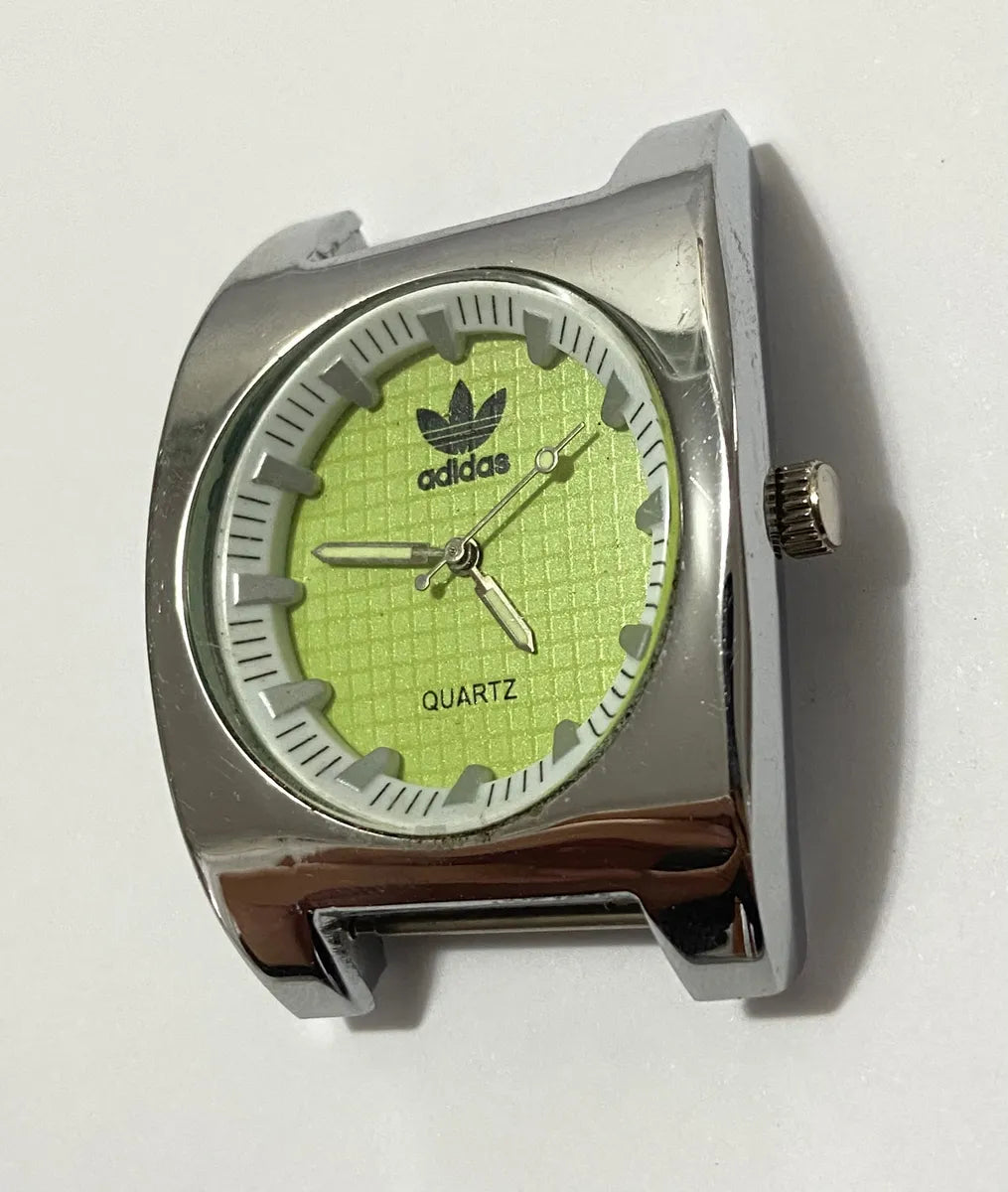 Relógio Antigo adidas Quartz Prata Japan Prata Quadrado verde