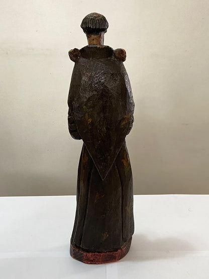 M.Milza - Arte Sacra - Antiga Escultura São Francisco Em Madeira