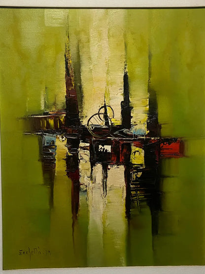 J. L Zechetto 1977 - Quadro Antigo Oléo S/ Tela - Abstração