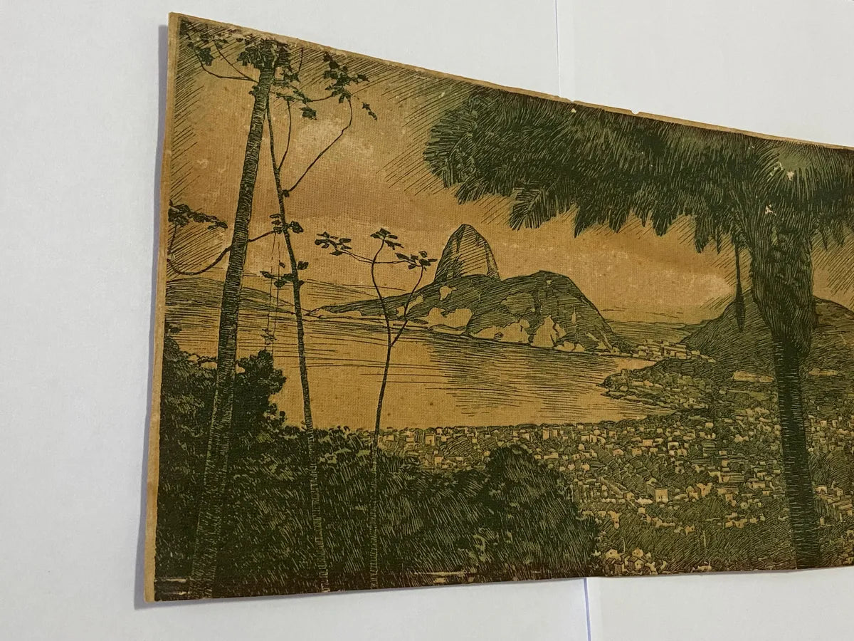 Gravura Antiga Pão De Açucar - Rio De Janeiro 28x16,5cm