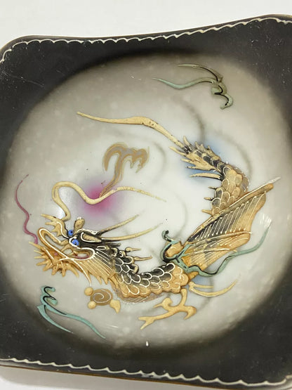 Bowl Covilhete Antigo Porcelana Japonesa Dragão Em Relevo