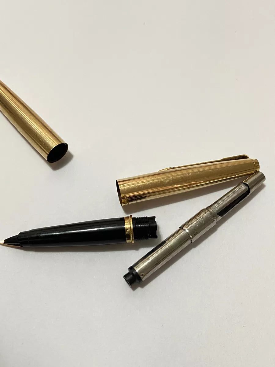 Antiga Caneta Tinteiro Parker Made In Usa Ouro 12k 1/10