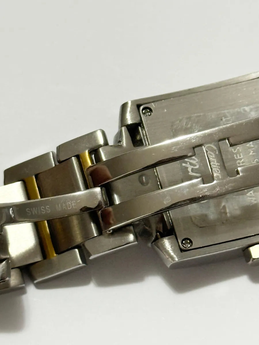 Relógio Antigo Cartier Tank Aço Dourado Quartzo