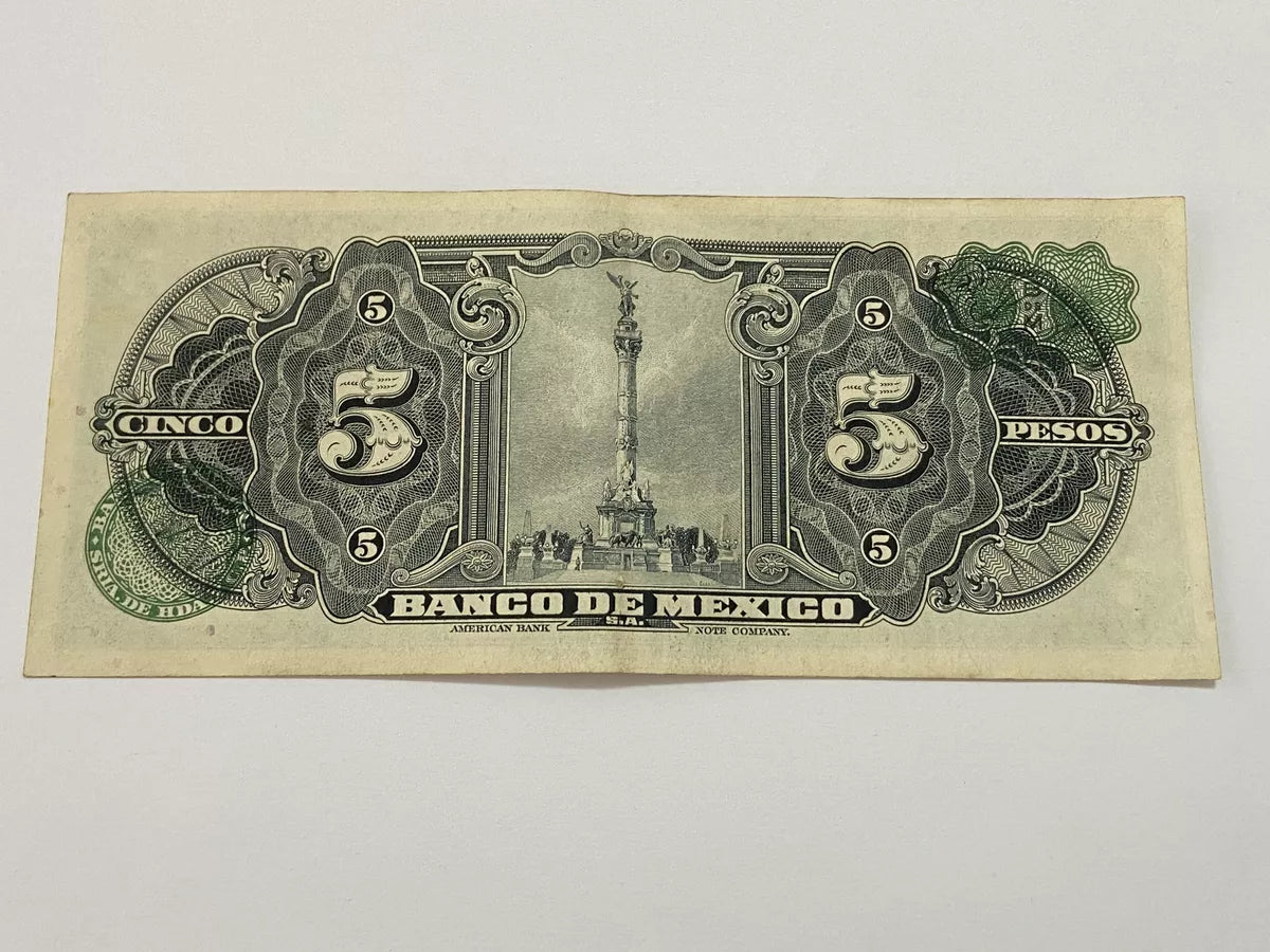 Cédula Antiga 1954 Mexico 5 Pesos