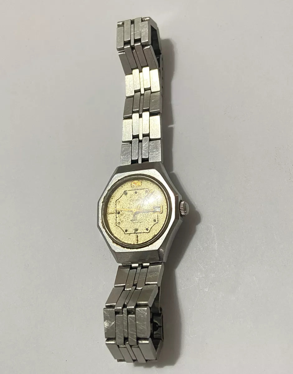 Relógio Antigo Orient Automatic 21 Jewels Au4976 Octogonal Prateado