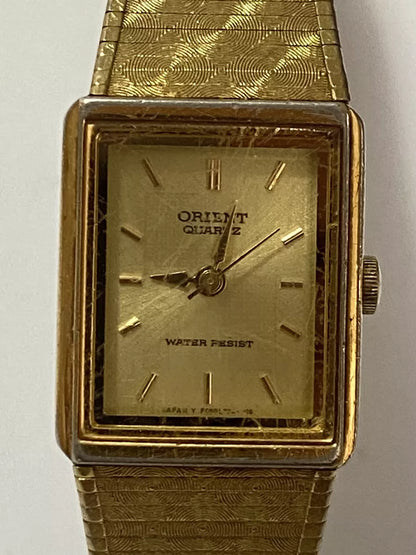Relógio Antigo Orient Japan Quadrado Dourado