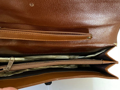 Carteira Clutch Antiga H. Laufer Couro Marrom Marrom