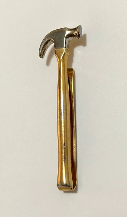 Prendedor De Gravata Swank Antigo Martelo Dourado Anos 60 Dourado