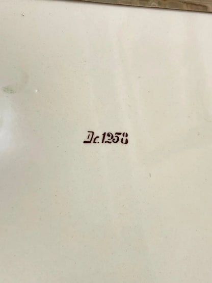 Antiga Bandeja Em Faiança Europeia Decorada À Mão Com Flores