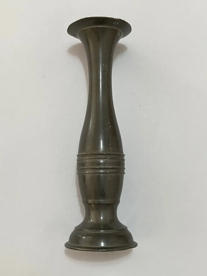 Vaso Solitário Antigo Em Estanho Prateado