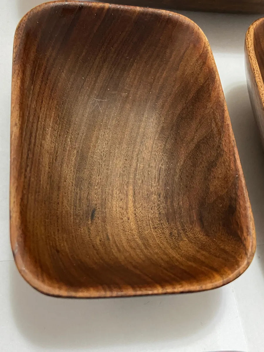 Conjunto Tigelas Retangulares Em Jacarandá Vintage