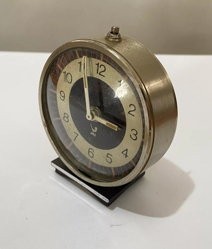 Relógio Despertador Antigo Francês Jazz 1970 Preto E Prata