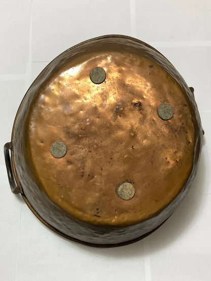 Caldeirão Antigo Em Cobre Com Alças 49cm