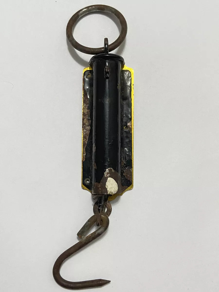 Mini Balança Antiga Pocket Mecânica 12 Kg Gancho Dourada