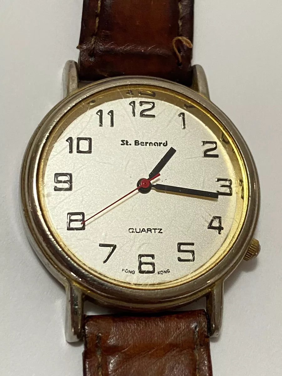 Relógio Antigo St Bernard Quartz Hong Kong Marrom