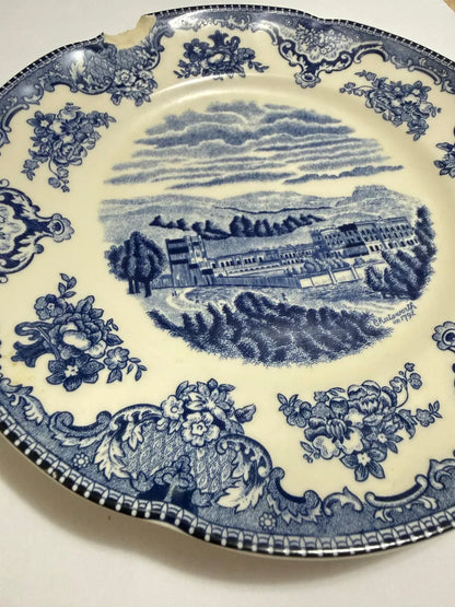 Prato Antigo Johnson Bros Chatsworth Azul Cerâmica Inglesa - Azul E Branco