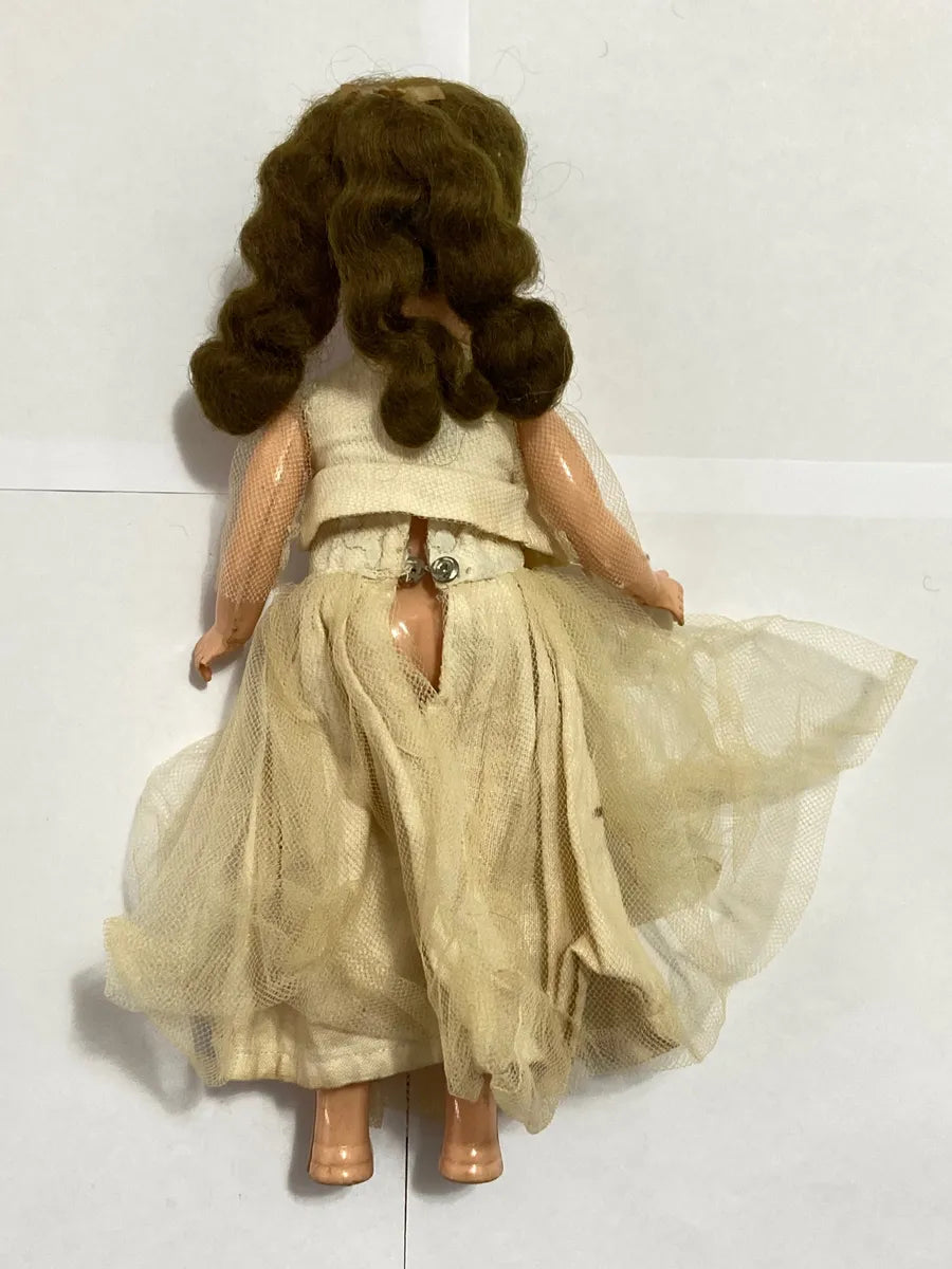 Boneca Antiga Olhos De Dormir Anos 50 C/ Roupa