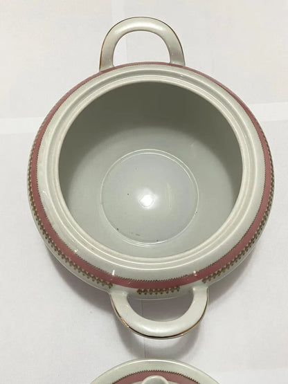 Conjunto Antigo Sopeira E Molheira Em Porcelana Steatita