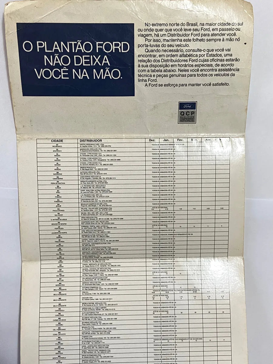 Folheto Antigo Folder Ford - Saia De Casa Tranquilo