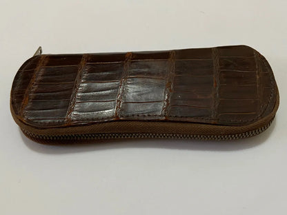 Estojo Antigo Couro Jacaré Raro Déc. 50