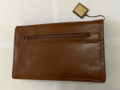 Carteira Clutch Antiga H. Laufer Couro Marrom Marrom