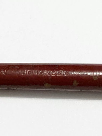 Tinteiro Porta Caneta Antigo Em Bronze + Pena Fritz Johansen