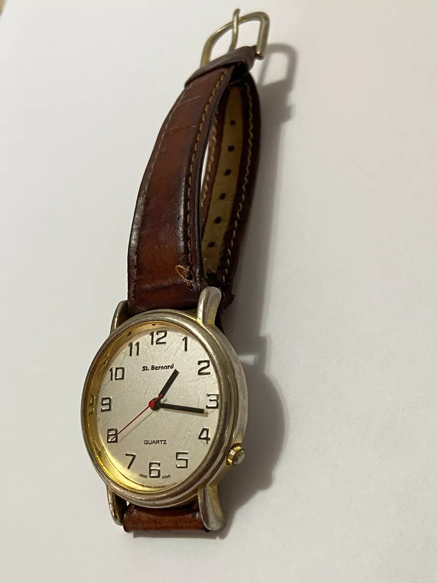 Relógio Antigo St Bernard Quartz Hong Kong Marrom