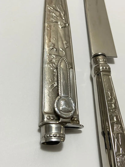 Faca Gaúcha Fogo De Chão Com Bainha Decorada Cor Prata Prateado