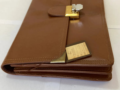 Carteira Clutch Antiga H. Laufer Couro Marrom Marrom