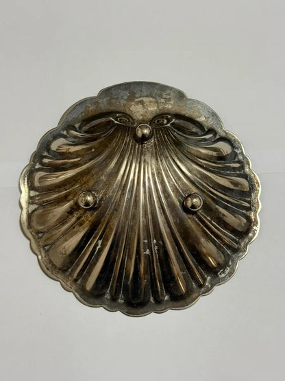 Porta Joias Objeto Antigo Em Forma De Concha C/ Coroa Prata