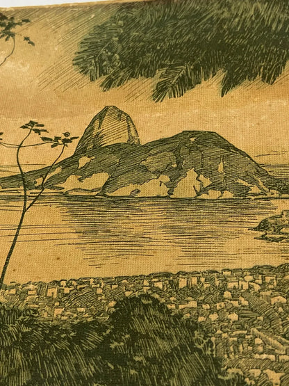 Gravura Antiga Pão De Açucar - Rio De Janeiro 28x16,5cm