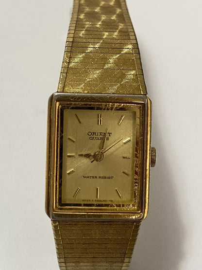 Relógio Antigo Orient Japan Quadrado Dourado