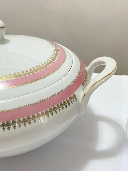 Conjunto Antigo Sopeira E Molheira Em Porcelana Steatita