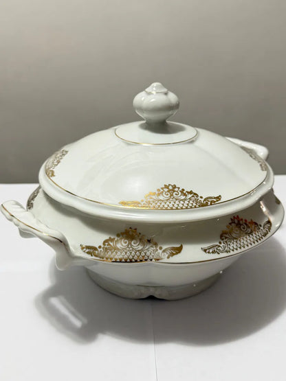 Sopeira Antiga Porcelana Real Brasil Ouro