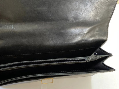 Carteira Clutch Antiga H. Laufer Couro Preto Preto