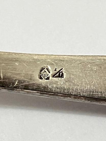 Talher Espátula Antiga Com Marca Cor Prata