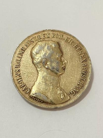 Medalha Antiga Broche Austria Bravura Primeira Guerra 1916