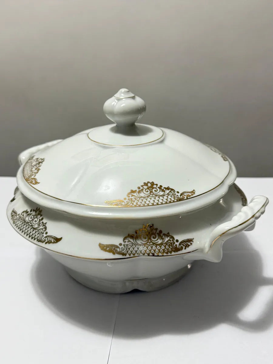 Sopeira Antiga Porcelana Real Brasil Ouro