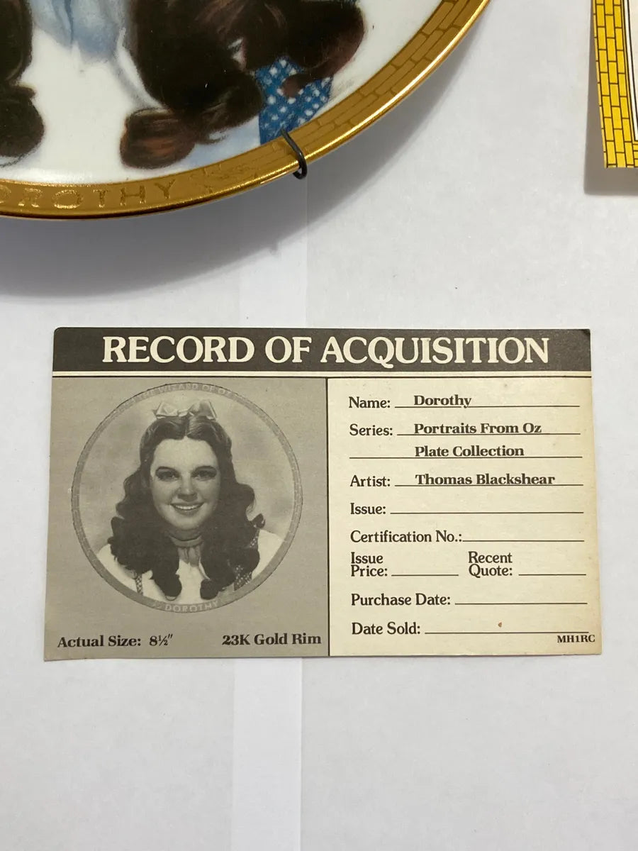 Prato Decorativo Antigo Dorothy - O Magico De Oz Ouro 23k Dourado Dorothy