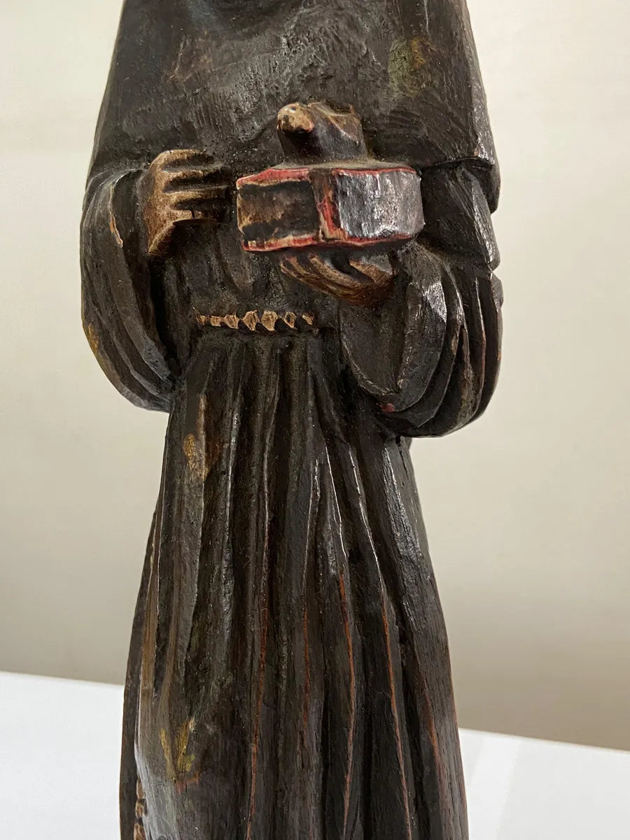 M.Milza - Arte Sacra - Antiga Escultura São Francisco Em Madeira