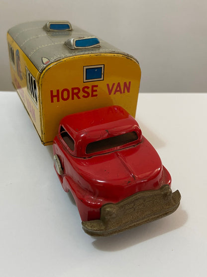 Caminhão De Lata Antigo Horse Van Eight Japan C/ Cavalos