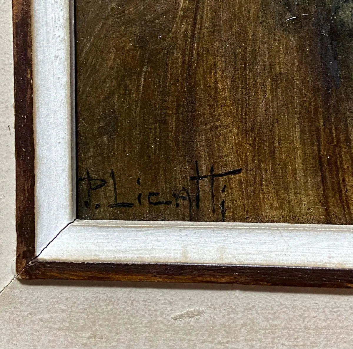 P. Licatti - Quadro Antigo Óleo S/ Placa - Retrato Masculino